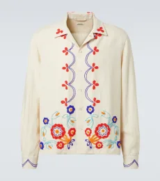 Garden Party beaded linen shirt