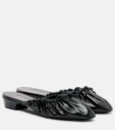 Gather Around ruched leather mules