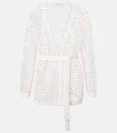 Gelo open-knit cotton wrap cardigan Gelo open-knit cotton wrap cardigan