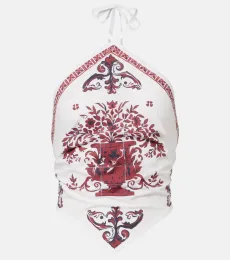 Gemine printed cotton halterneck top Gemine printed cotton halterneck top