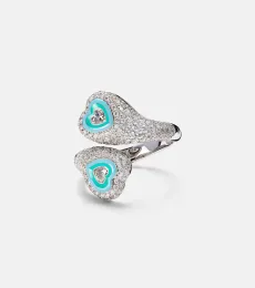 Gemini Heart 18kt white gold pinky ring with diamonds Gemini Heart 18kt white gold pinky ring with diamonds