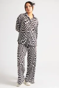 Geometric Plisse Wide Leg Trouser / Geometric Plisse Wide Leg Trouser /