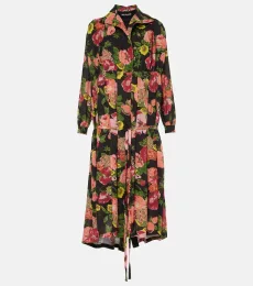 Georgette and jersey midi dress Georgette and jersey midi dress