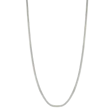 Georgia Silver Thin Herringbone Necklace - 16