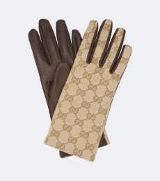 GG Canvas leather gloves GG Canvas leather gloves