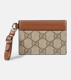 GG Canvas leather-trimmed card case GG Canvas leather-trimmed card case
