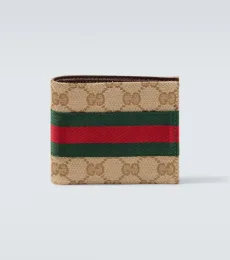GG Canvas Web Stripe bifold wallet GG Canvas Web Stripe bifold wallet