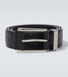 GG debossed leather belt GG debossed leather belt