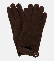 GG jacquard suede gloves GG jacquard suede gloves