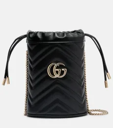 GG Marmont Small leather bucket bag
