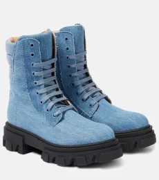 Gia 35 denim combat boots Gia 35 denim combat boots
