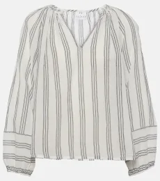 Gianna embroidered striped cotton top Gianna embroidered striped cotton top