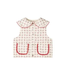 Gilet Lissy brodé en coton à fleurs Gilet Lissy brodé en coton à fleurs