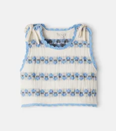 Gilet Scilla en coton mélangé à fleurs Gilet Scilla en coton mélangé à fleurs