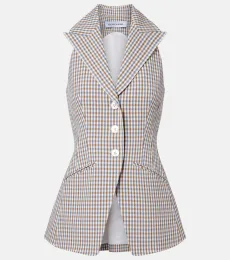 Gingham cotton seersucker vest Gingham cotton seersucker vest