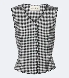 Gingham scalloped vest Gingham scalloped vest