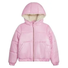 Girl's Iridescent Quilted Midweight Winter Puffer Coat, Lilac, Girl's Iridescent Quilted Midweight Winter Puffer Coat, Lilac,