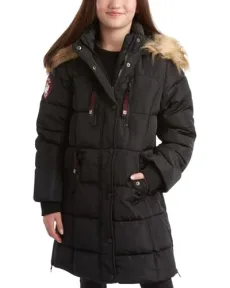 Girls Winter Jacket - Long Quilted Puffer Parka - Heavy Weather Resistant Coat (7-16), Black/Natural, 7-8, black/natural, 7-8 Girls Winter Jacket - Long Quilted Puffer Parka - Heavy Weather Resistant Coat (7-16), Black/Natural, 7-8, black/natural, 7-8