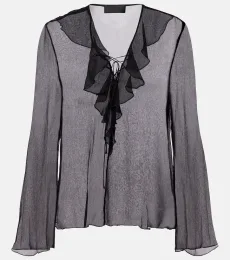 Gisella ruffled silk chiffon blouse