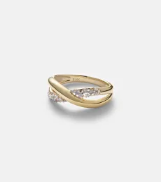 Glitterati Kiss 14kt gold ring with diamonds