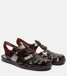 Glossy Double G fisherman sandals