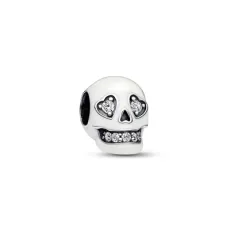 Glow-in-the-dark Sparkling Skull Charm - Silver Glow-in-the-dark Sparkling Skull Charm - Silver