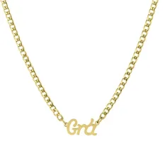 Gold 14K Grá Curb Chain Necklace - 45cm