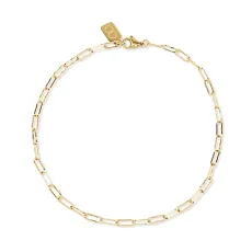 Gold 14k Plated Paper Clip Charm Anklet - Silver Gold 14k Plated Paper Clip Charm Anklet - Silver
