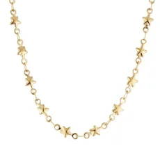 Gold 14k Plated Star Chain Necklace - 40cm