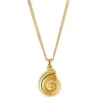 Gold 14k Stainless Steel Spiral Shell Necklace - Gold