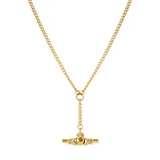 Gold 14k Stainless Steel T-bar Necklace - 45cm