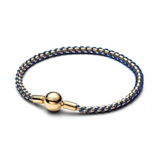 Gold Blue Cord Box Chain Bracelet - 21cm Gold Blue Cord Box Chain Bracelet - 21cm
