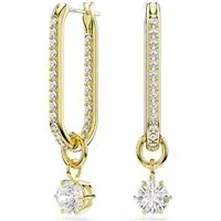 Gold Constella White Round Cut Drop Earrings Gold Constella White Round Cut Drop Earrings