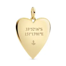 Gold Engravable Heart Oversized Tag Pendant Gold Engravable Heart Oversized Tag Pendant