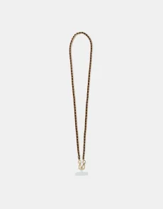 Gold Faux Leather Chain Phone Strap Gold Faux Leather Chain Phone Strap