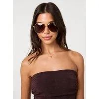Gold Frame Aviators With Polarised Lense - ONE - BROWN