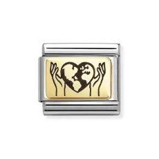 Gold Hands With Heat Globe Charm Gold Hands With Heat Globe Charm