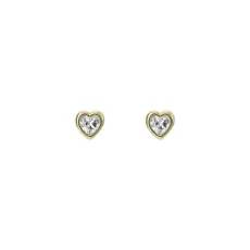 Gold Harmony Mini Crystal Heart Studs - Gold Gold Harmony Mini Crystal Heart Studs - Gold