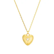 Gold Heart with Opal Centre Necklace - Gold Gold Heart with Opal Centre Necklace - Gold