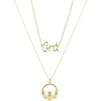 Gold Love Claddagh Necklace Stack - Gold