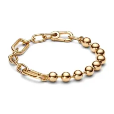 Gold Metal Bead Link Chain Bracelet - 17cm Gold Metal Bead Link Chain Bracelet - 17cm