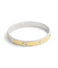 Gold Mix C Logo Inlay Hinge Bangle - Gold Gold Mix C Logo Inlay Hinge Bangle - Gold