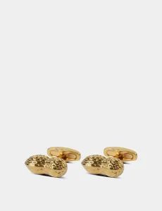 Gold Monkey Nut Cufflinks Rhodium Plain Men's Gold Monkey Nut Cufflinks Rhodium Plain Men's