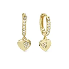 Gold Petit Sparkle Heart Hoop Earrings Gold Petit Sparkle Heart Hoop Earrings