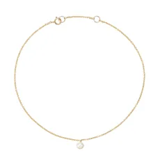 Gold Single Pearl Drop Anklet Gold Single Pearl Drop Anklet