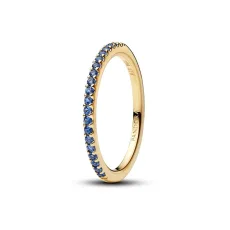 Gold Sparkling Blue Half-Eternity Band Ring - 60 Gold Sparkling Blue Half-Eternity Band Ring - 60