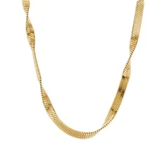 Gold Stainless Steel Delicate Twist Necklace - Gold