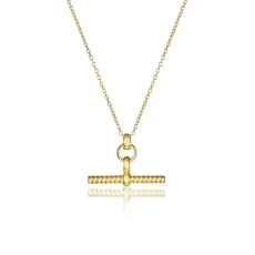 Gold Twisted T-Bar Necklace