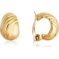 Gold Vintage Ridge Clip On Earrings - Gold Gold Vintage Ridge Clip On Earrings - Gold