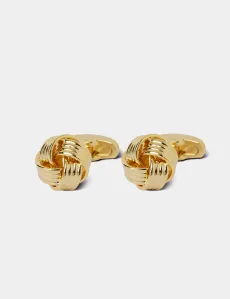 Gold Wire Knot Cufflink Rhodium Men's Gold Wire Knot Cufflink Rhodium Men's